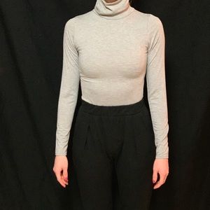 ASOS • Grey Turtleneck Cotton Bodysuit